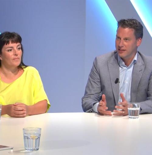 beeld uit de studio met Jochanan Eynikel en Kathleen vangronsvelt