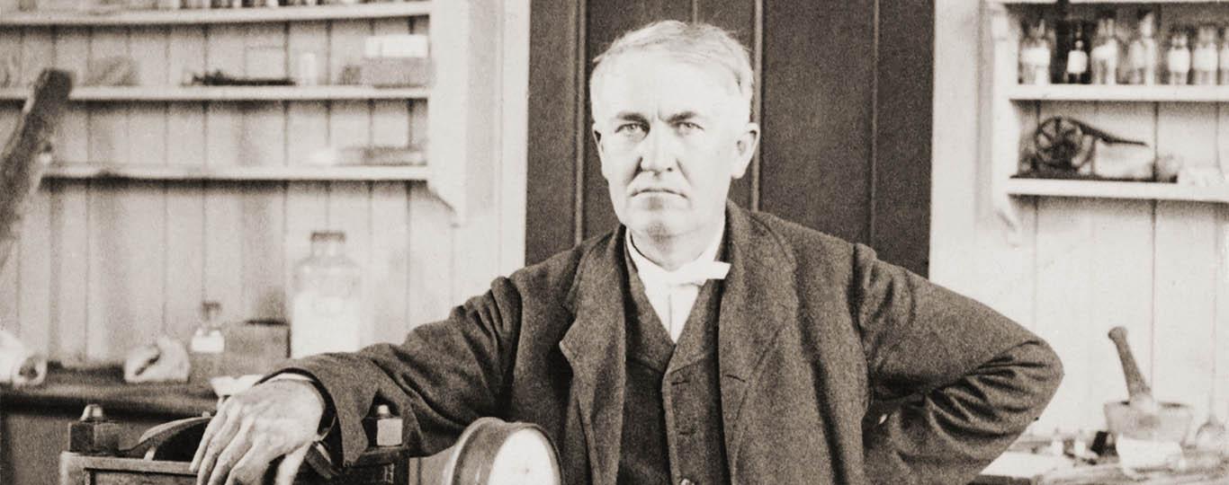 shutterstock Thomas A. Edison in zijn laboratorium