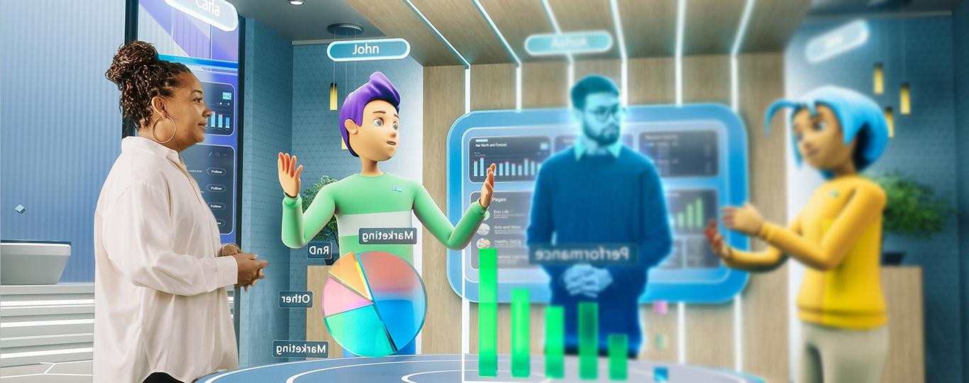 busisness meeting virtual reality mens en avatars