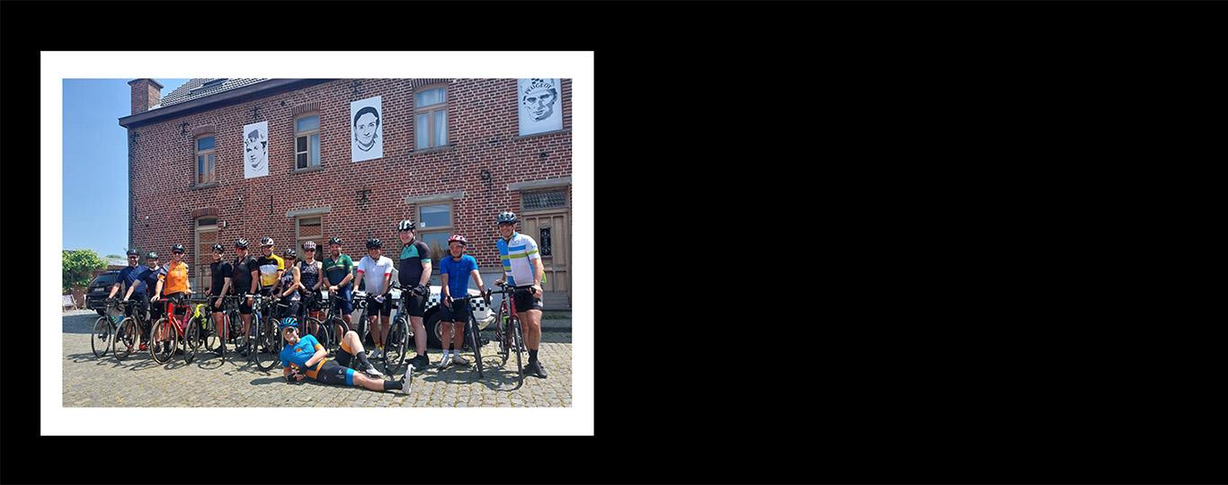 GF groepsfoto deelnemers ETION Flandrien Fietstweedaagse 2023 voor het Flandrien Hotel