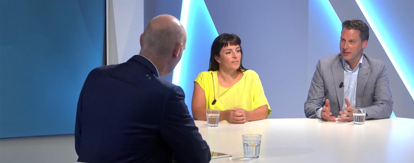 beeld uit de studio met Jochanan Eynikel en Kathleen vangronsvelt