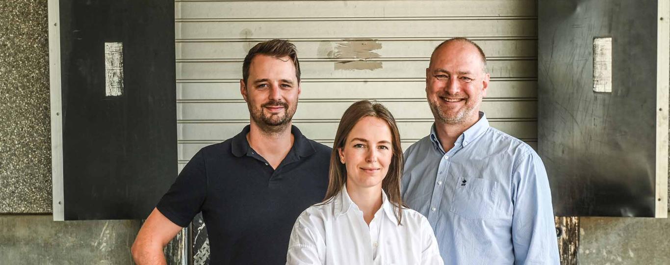 (Vlnr.) Willem Vreys (SIATEC), Marie Verhagen (KA Construct) en Yves Jonckers (Sidec)