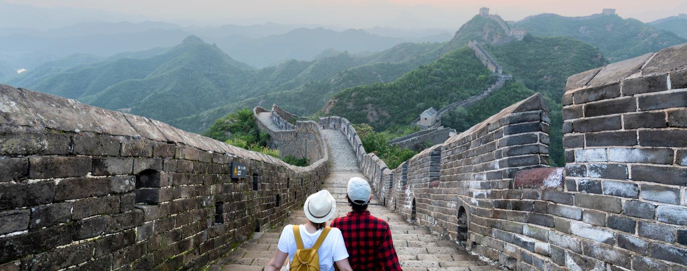 2 mensen op de chinese muur