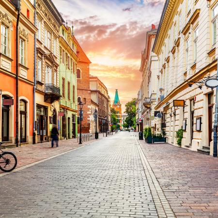 Straat in Krakau Polen