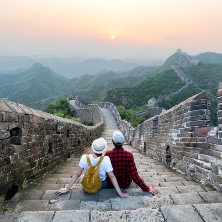 2 mensen op de chinese muur