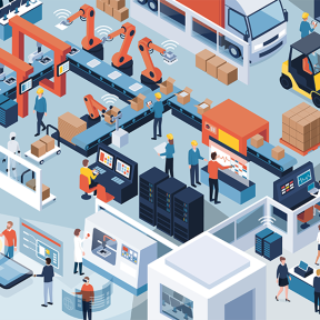 illustratie van industriële werkvloer