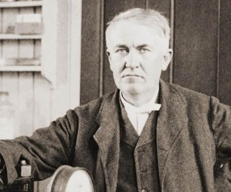 Thomas A. Edison in zijn laboratorium