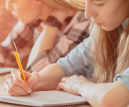 Studentes aan het werk