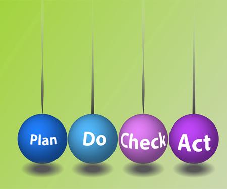 Illustratie Newton Cradle Plan Do Check Act PDCA