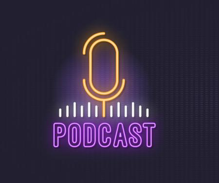Illustratie van podcast microfoon