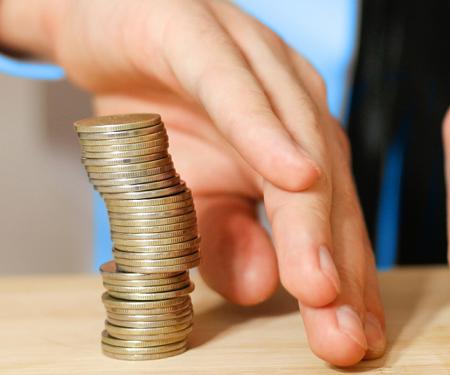 Winst wordt gedeeld in 2 stapels munten