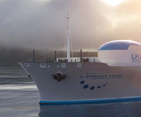 schip met waterstoftanks