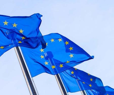 Europse vlaggen aan Berlaimontgebouw