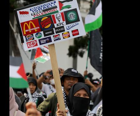 protest in Indonesië tegen producten van bedrijven die kunnen gelinkt worden aan Israël