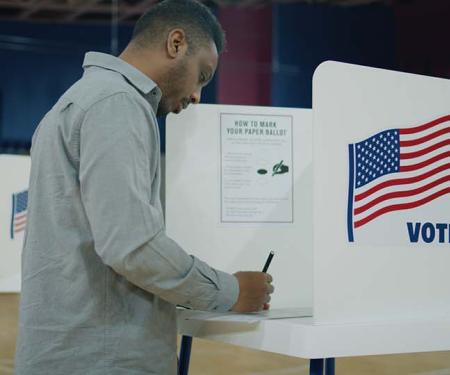 Een divers stempubliek tijdens de Amerikaanse presidentsverkiezingen