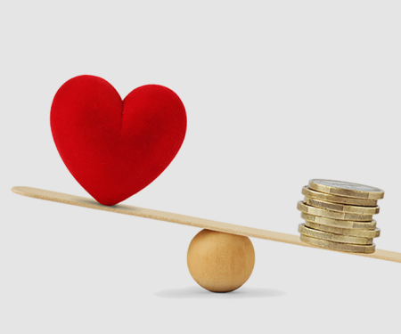 balans met hart en geld