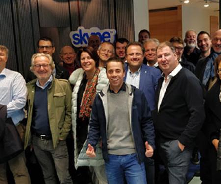 de groep Etion-ondernemers op bezoek bij Skype in Estland