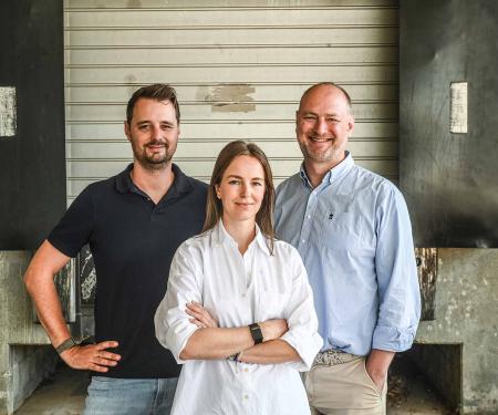 (Vlnr.) Willem Vreys (SIATEC), Marie Verhagen (KA Construct) en Yves Jonckers (Sidec)