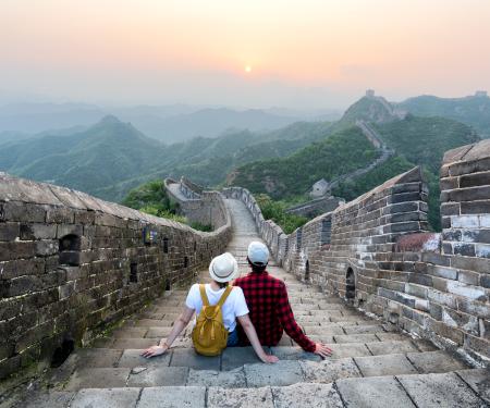 2 mensen op de chinese muur